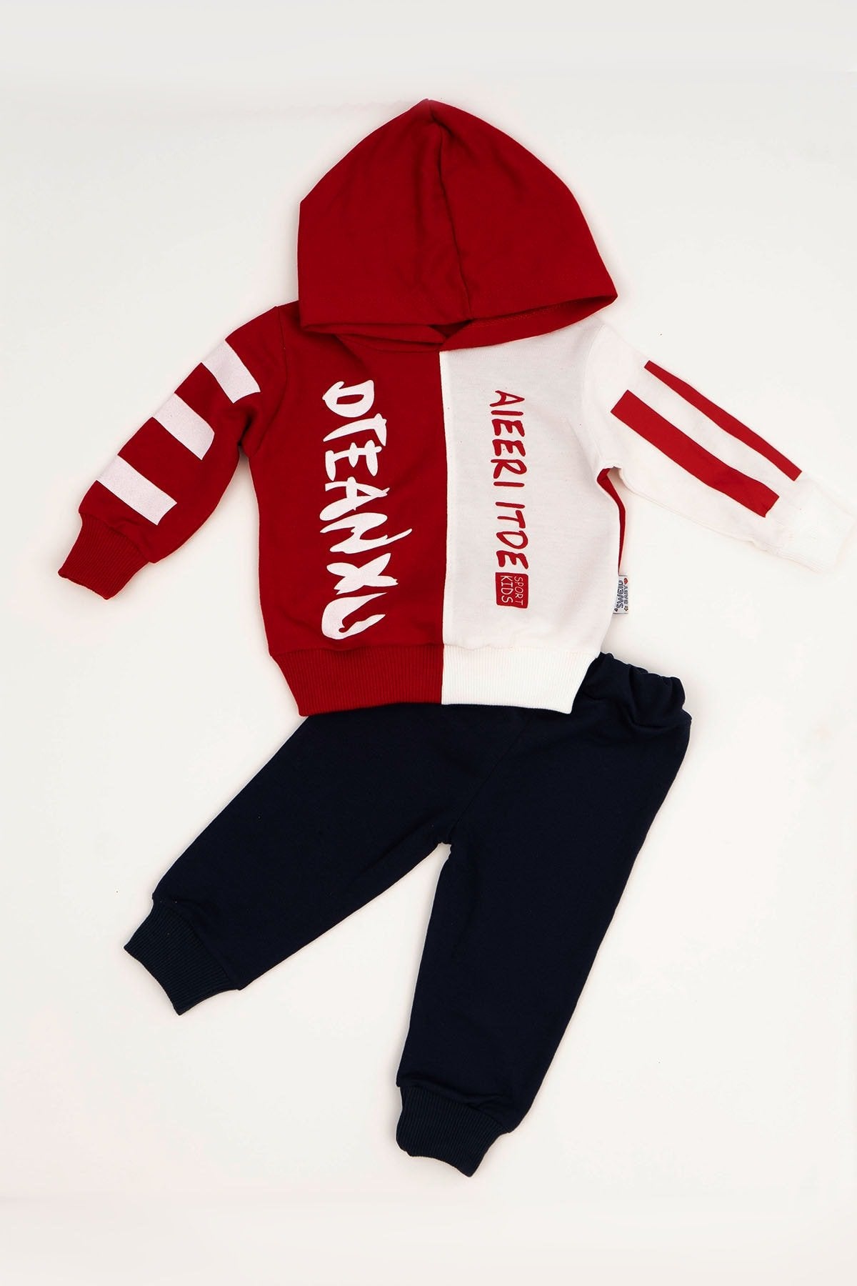 Djeanxu Sport Kid Kapşonlu Alt Üst Bebek 2 Li Takım