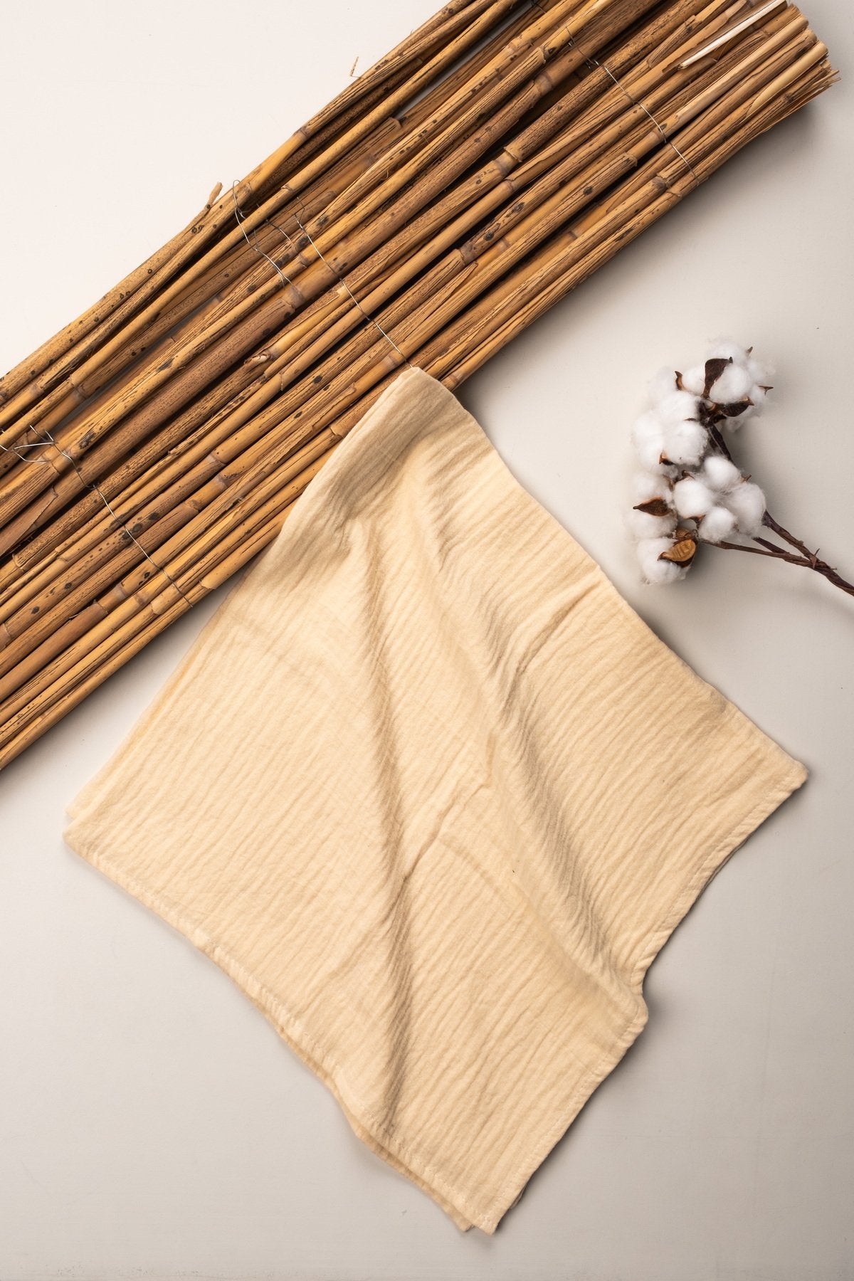 4 Kat Müslin Organik Pamuk 90x90 Naturel Bebek Çocuk Battaniye