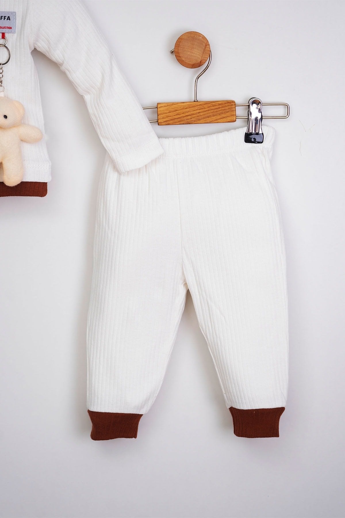 Oyuncak Ayılı 2 Parça Fitilli Kaşkorse Unisex Bebek Takım