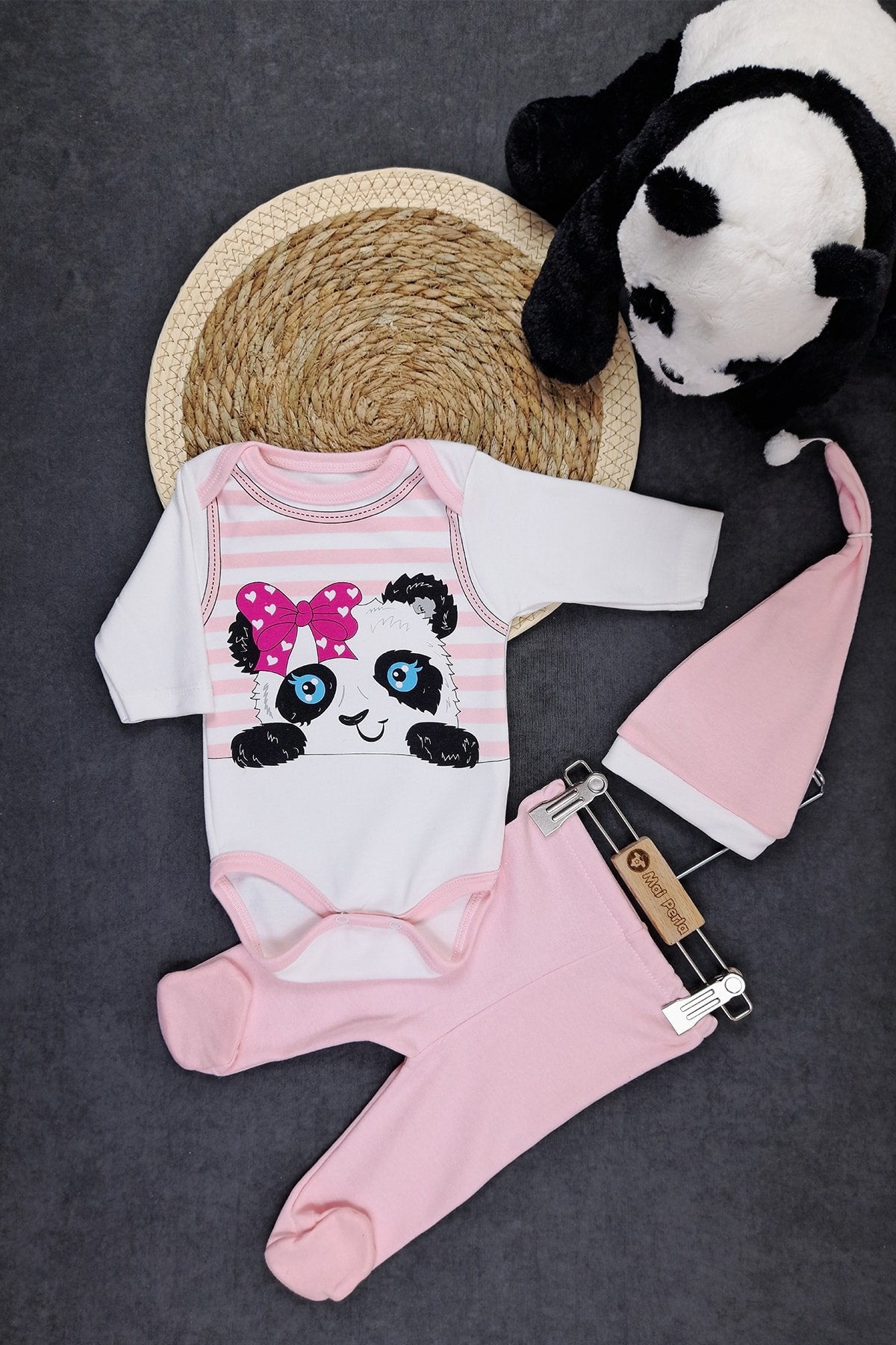 Unisex Bebek Sarı Kaplan Zıbın Takımı 3'lü