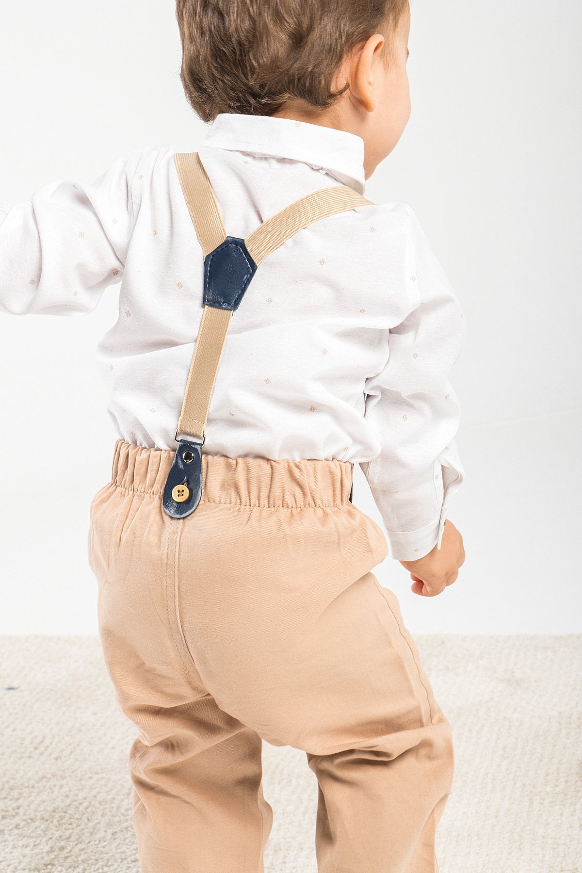 1-5 Yaş 4 Parça Papyon ve Slopetli Takım Elbise Bebek Takımı