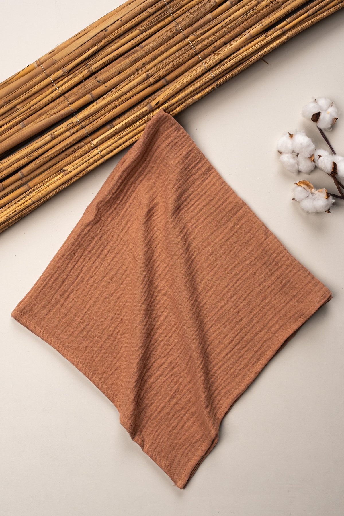 4 Kat Müslin Organik Pamuk 90x90 Naturel Bebek Çocuk Battaniye