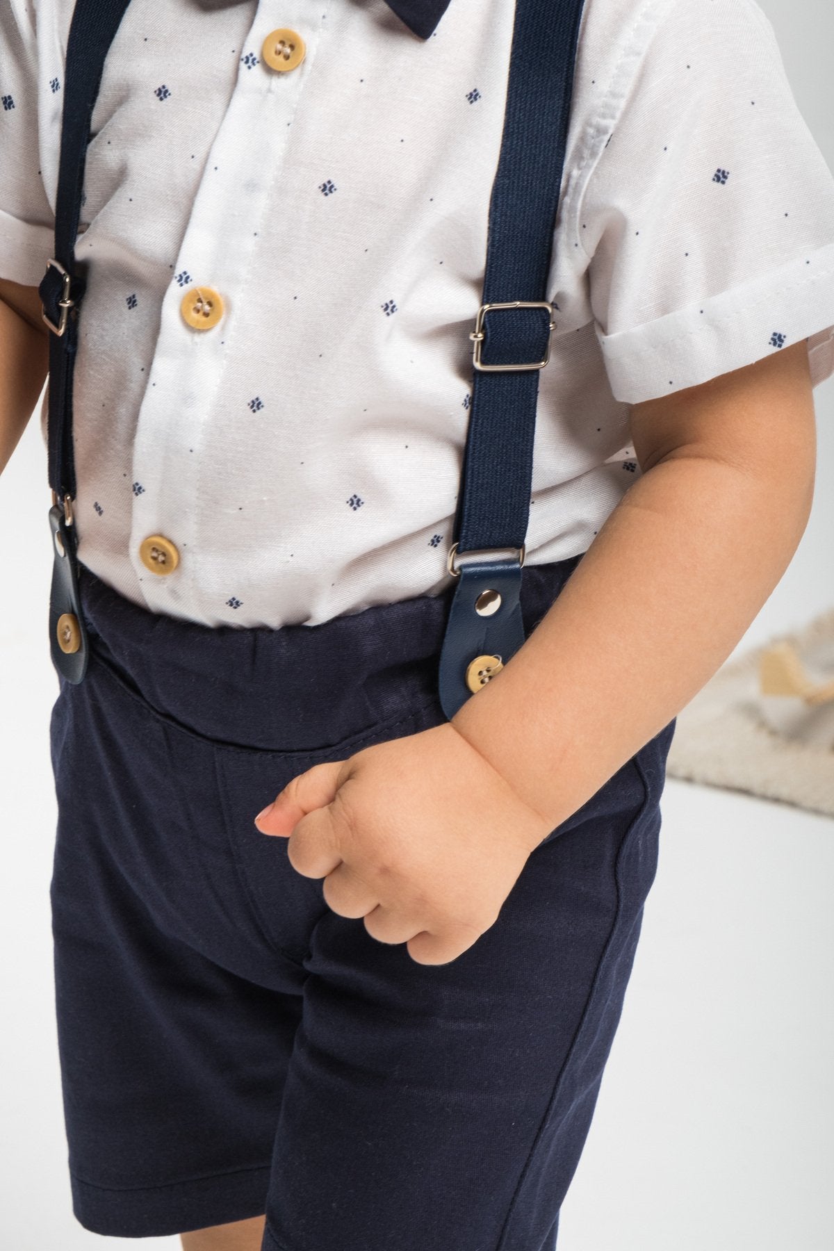 4 Parça Yazlık Erkek Çocuk Gömlekli Slopetli Özel Gün Takım