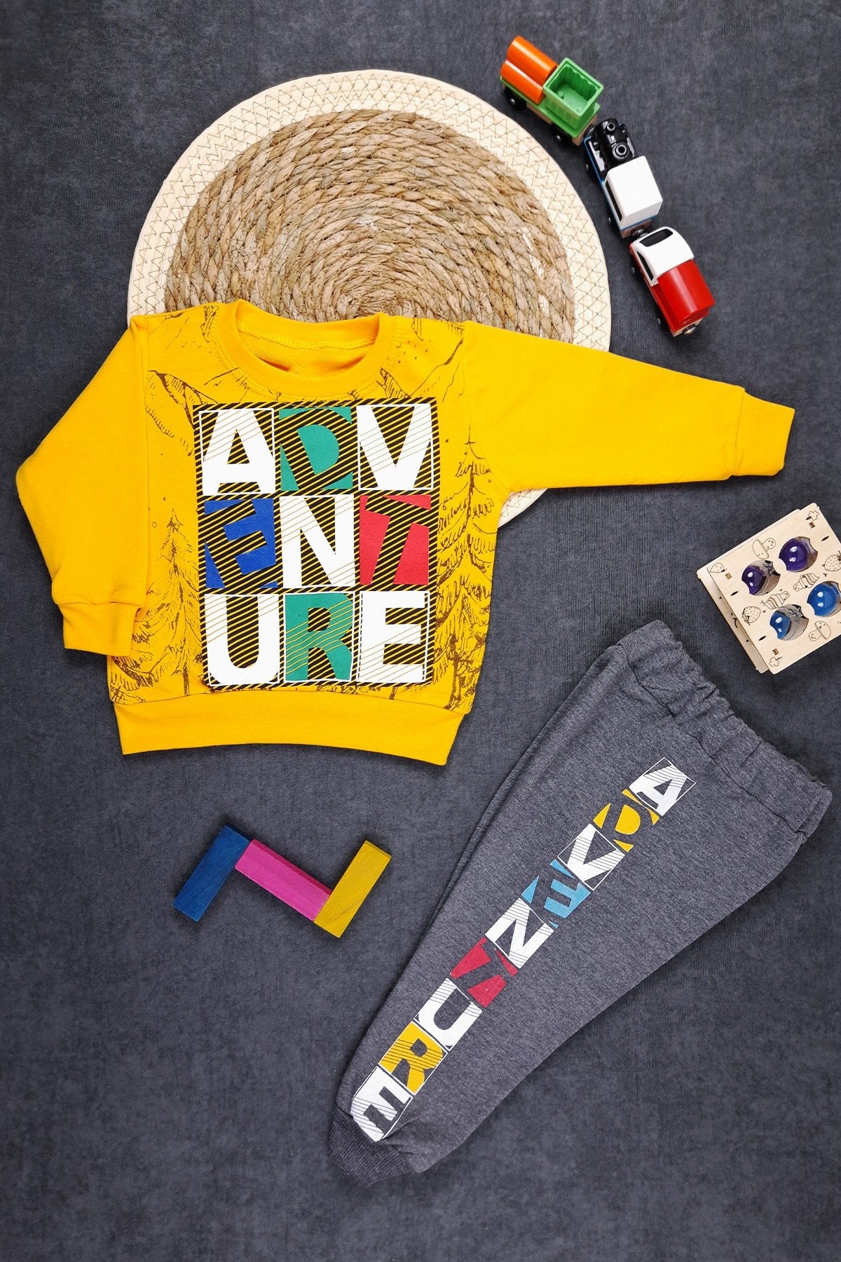 Adventure Baskılı 2'li Bebek Takım
