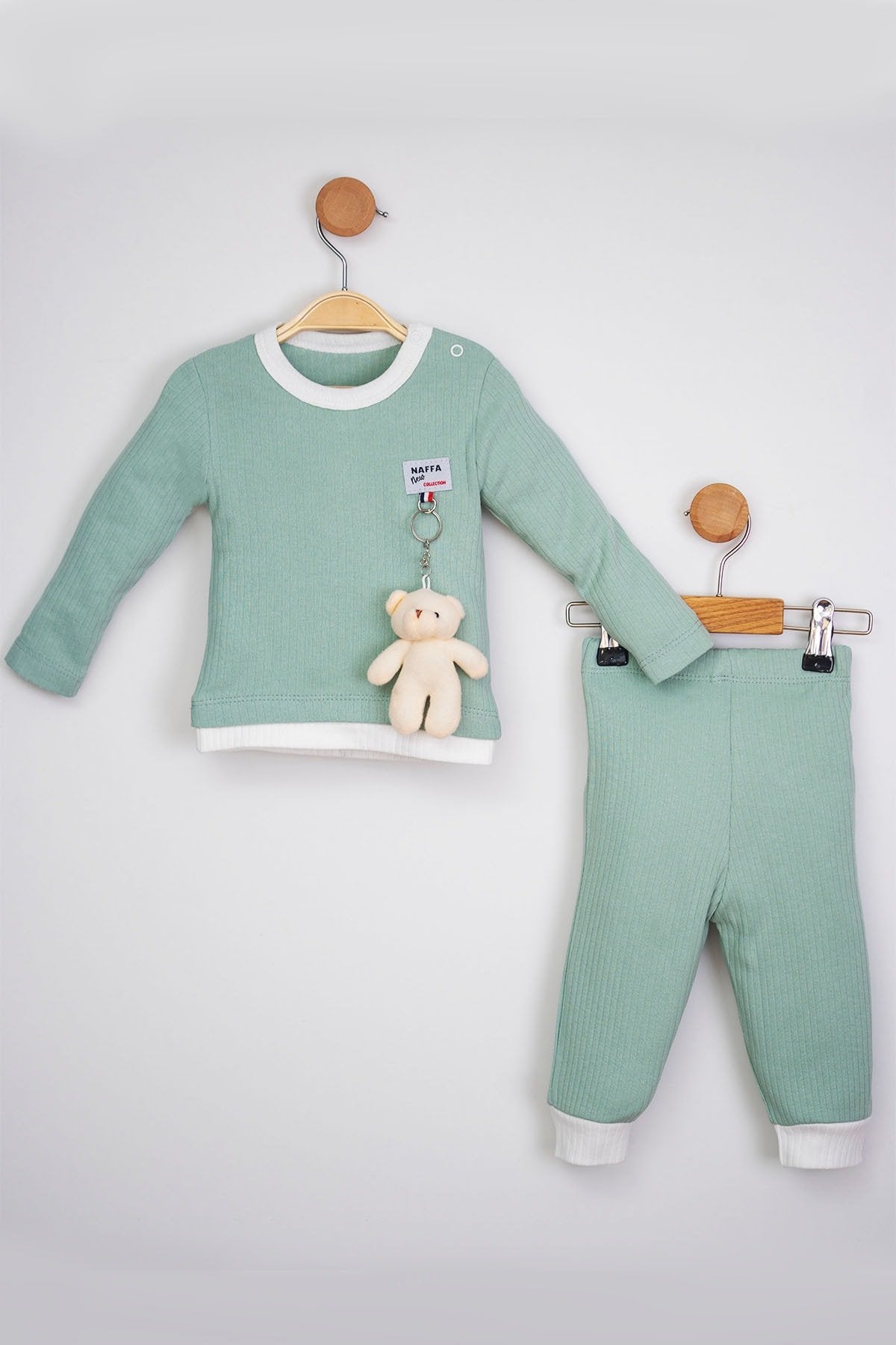 Oyuncak Ayılı 2 Parça Fitilli Kaşkorse Unisex Bebek Takım