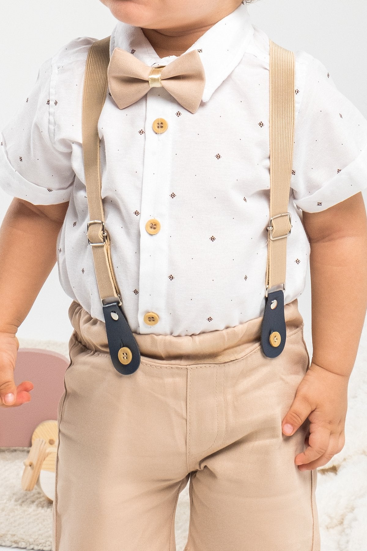 4 Parça Yazlık Erkek Çocuk Gömlekli Slopetli Özel Gün Takım