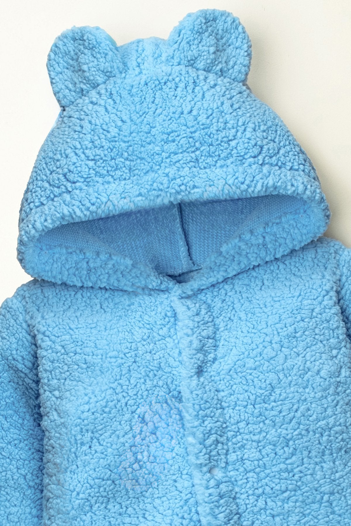 Kışlık Unisex Ayıcık Kulaklı Peluş Bebek Tulum (3-12 Ay)