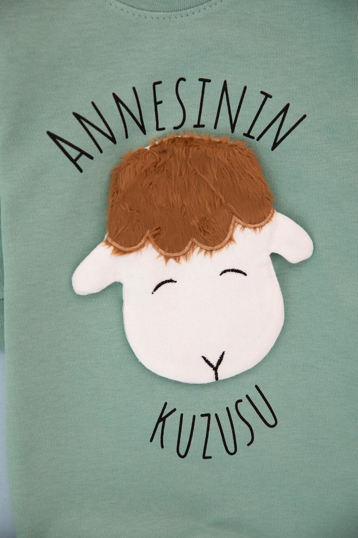 Annesinin Kuzusu Baskılı Pembe Bebek Takım