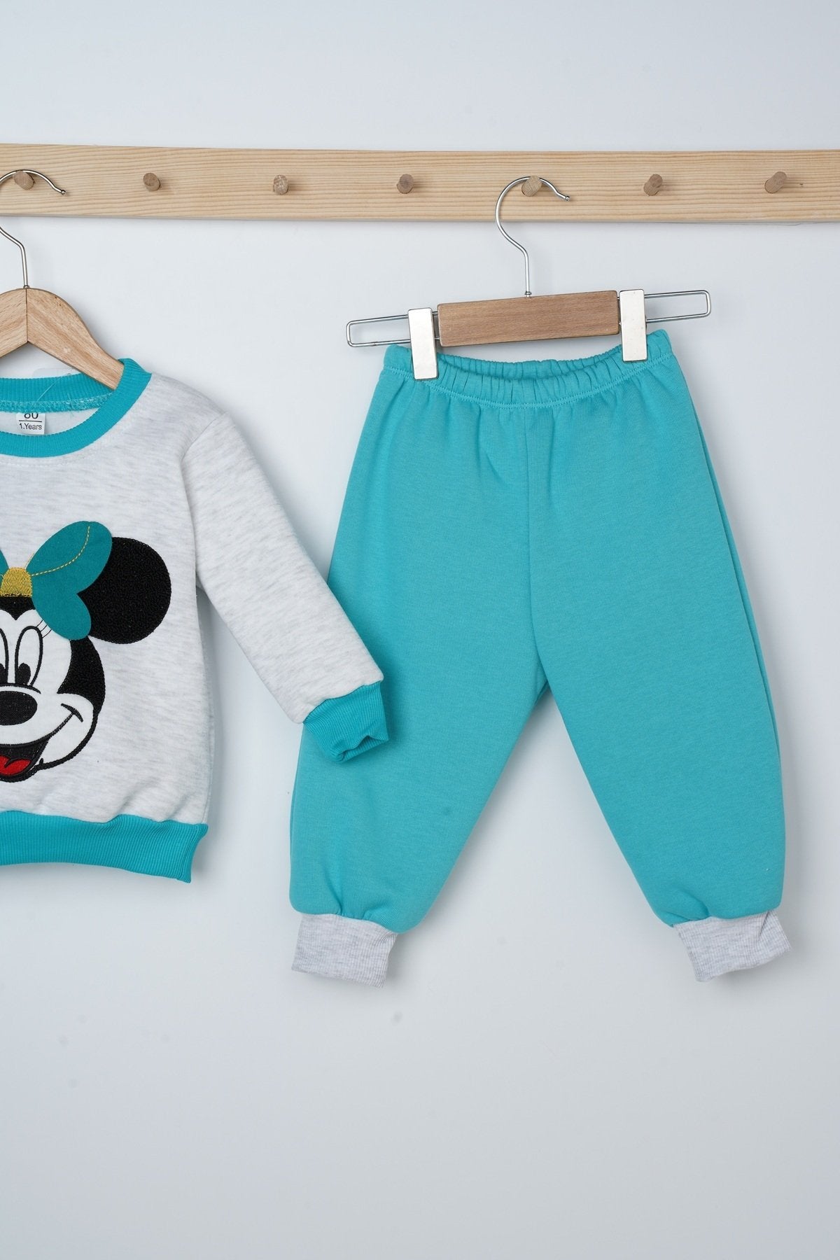 Mickey Desenli Çift Renk 2 Parça Bebek Takım
