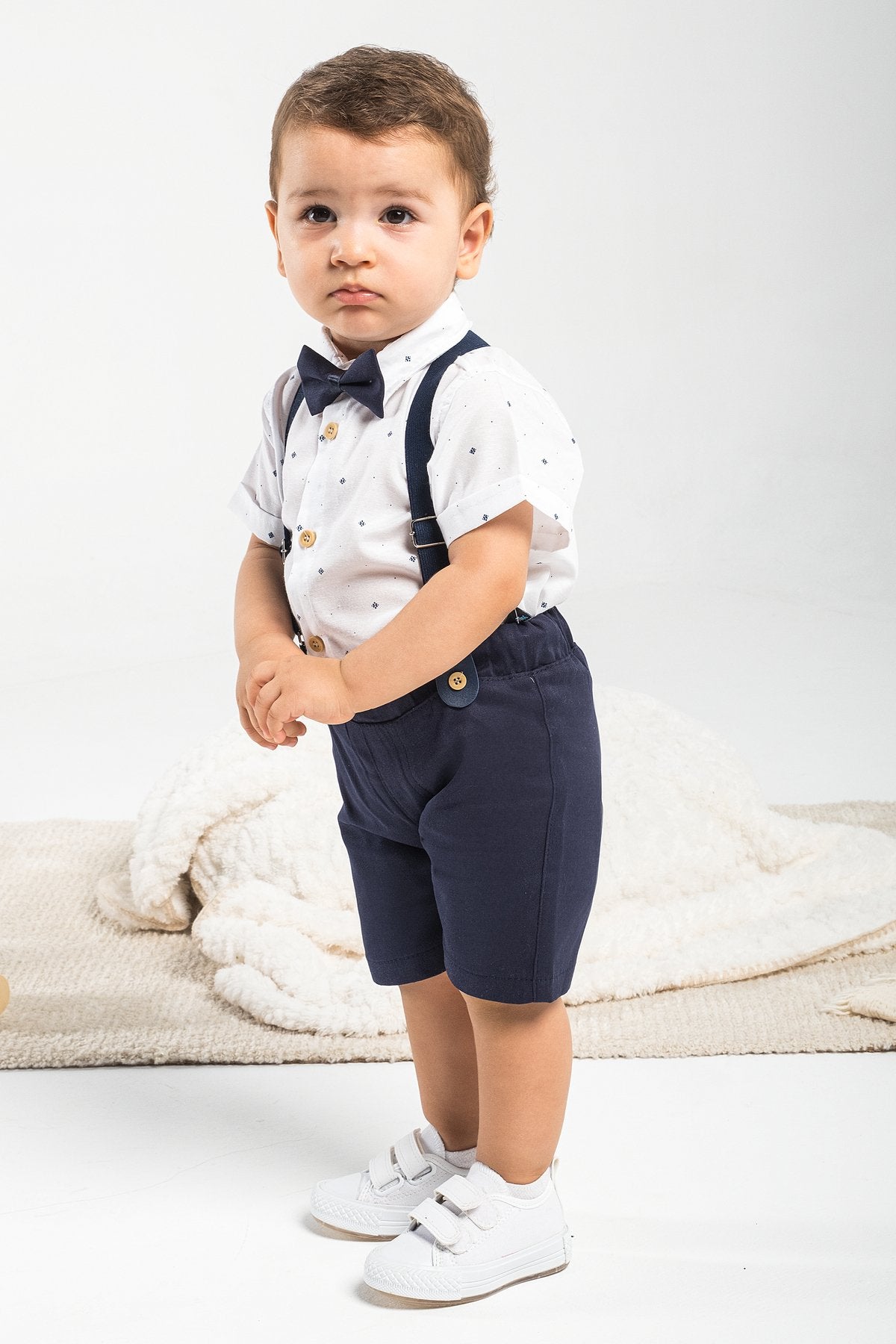 4 Parça Yazlık Erkek Çocuk Gömlekli Slopetli Özel Gün Takım