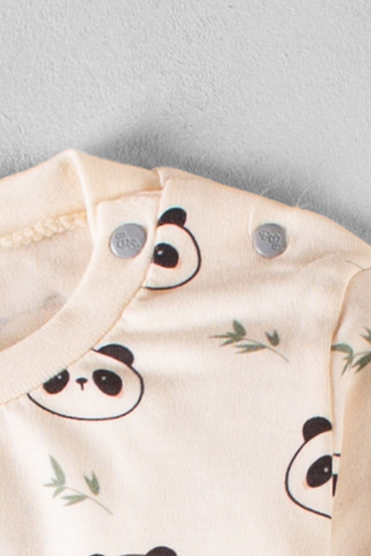 Organik Kumaş Desenli 2'li Unisex Bebek Takım