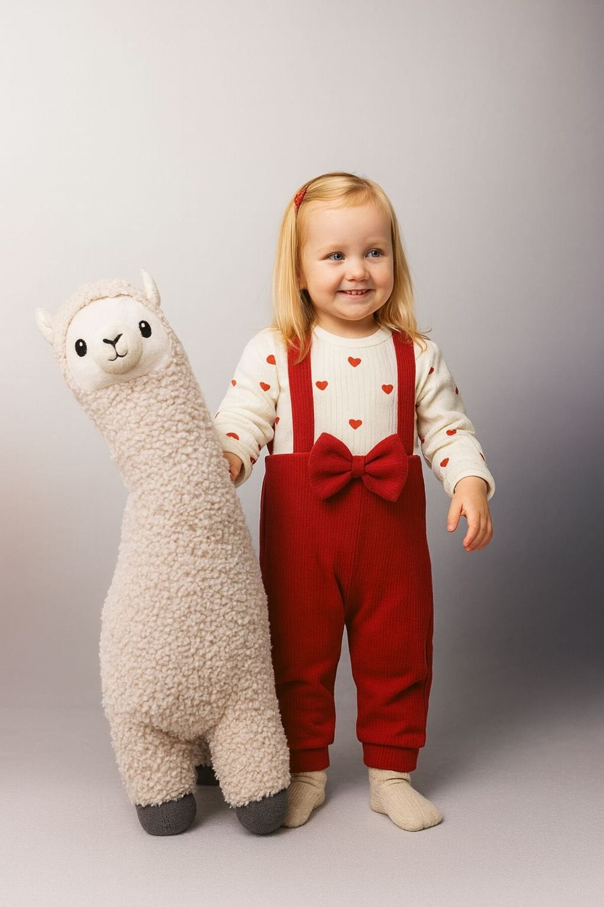 Kız Bebek Tulum Fiyonklu Kalpli Pamuklu Tulum 0-12 Ay