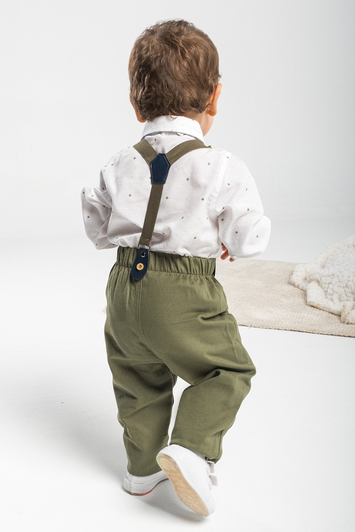 1-5 Yaş 4 Parça Papyon ve Slopetli Takım Elbise Bebek Takımı