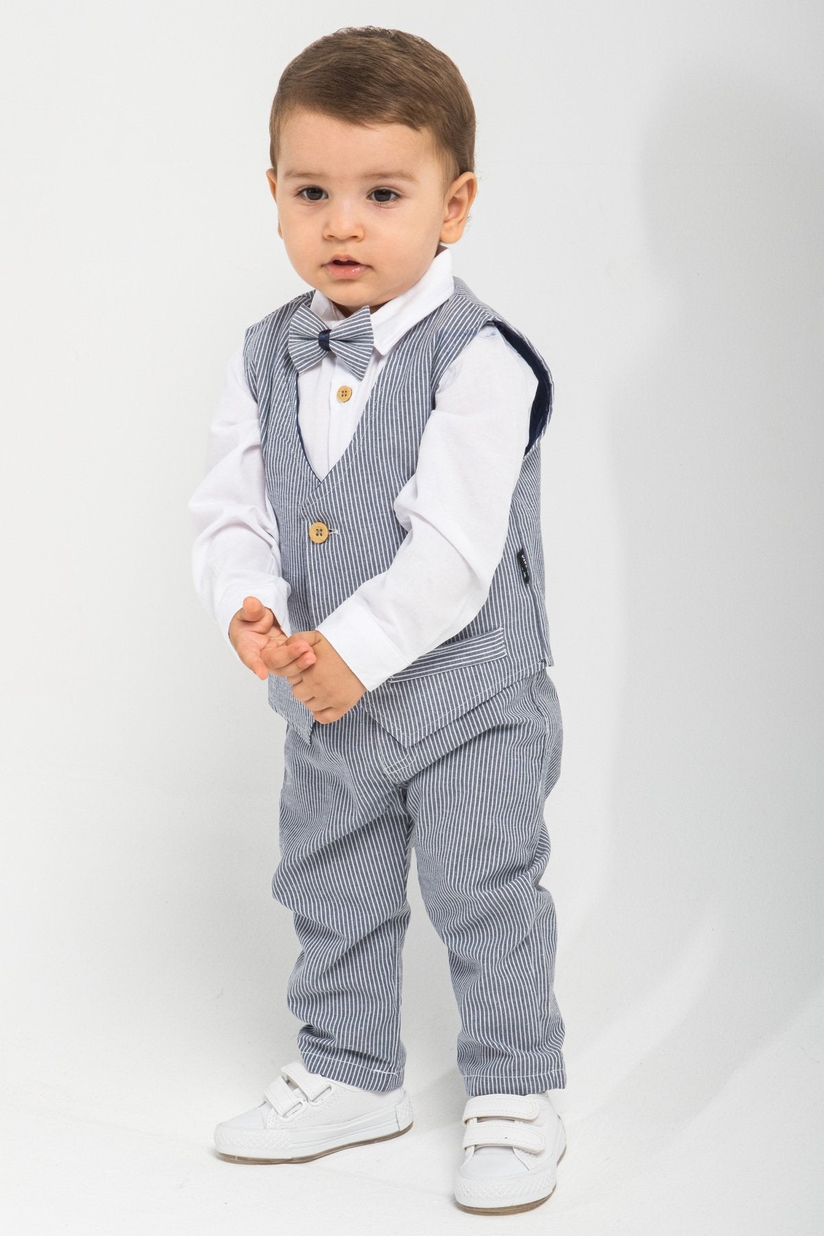 4 Parça Yelekli Gömlekli Erkek Çocuk Takım Elbise Özel Gün Kıyafeti
