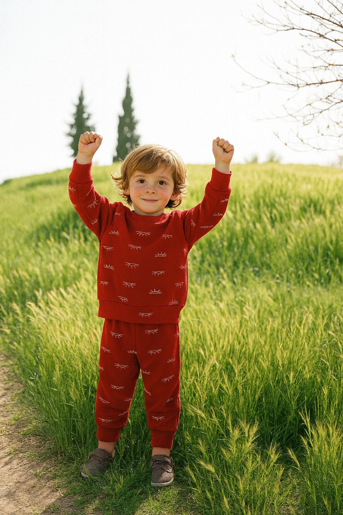Alt Üst Güneş Desenli 2 li Bebek Takımı