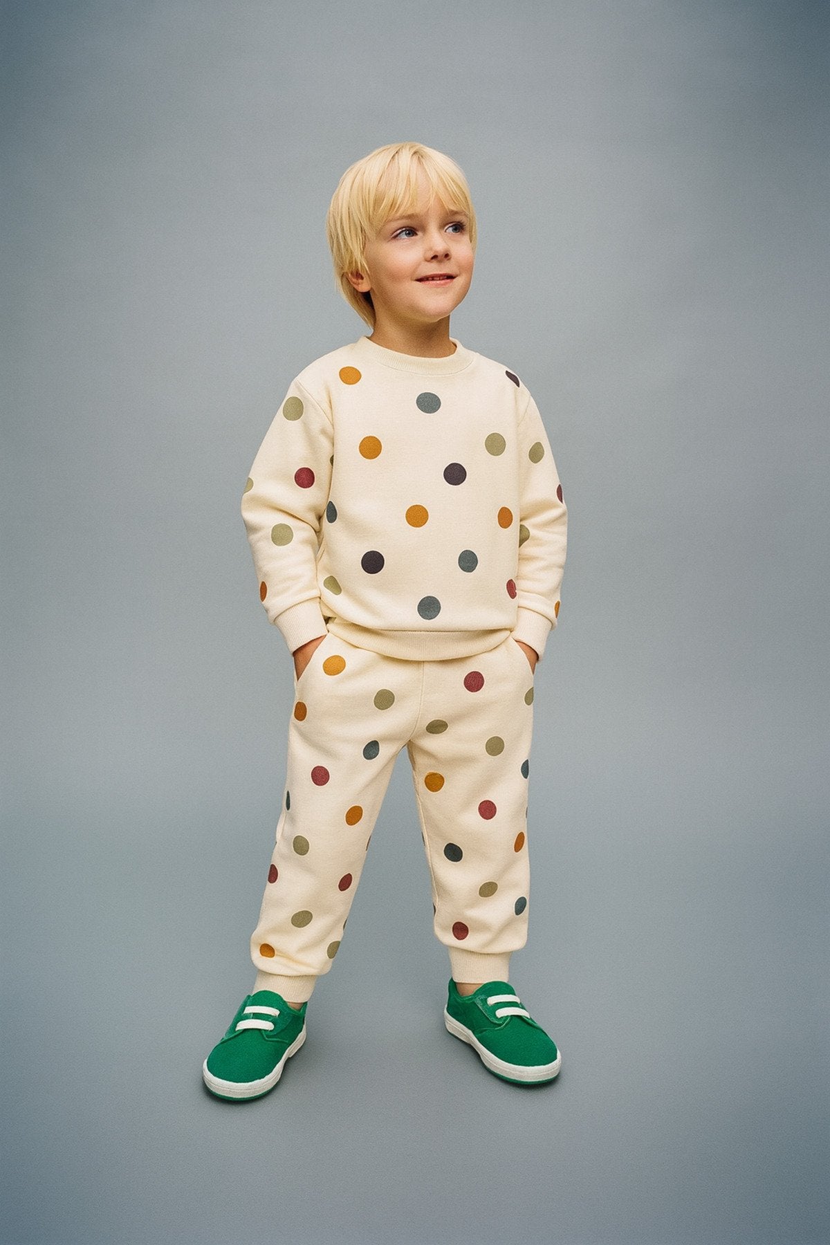 Organik Kumaş Desenli 2'li Unisex Bebek Takım