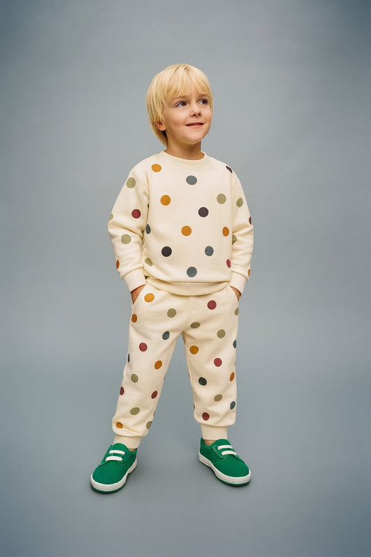 Organik Kumaş Desenli 2'li Unisex Bebek Takım