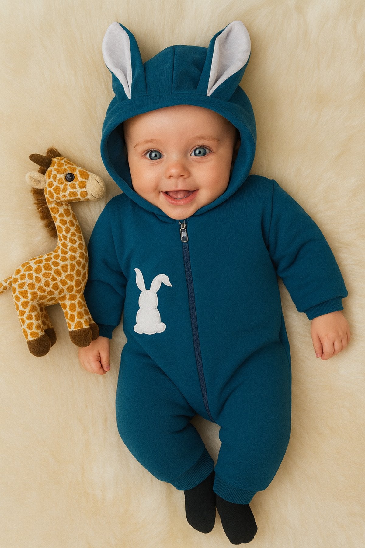 Tavşan Nakışlı  Kulaklı  Tulum