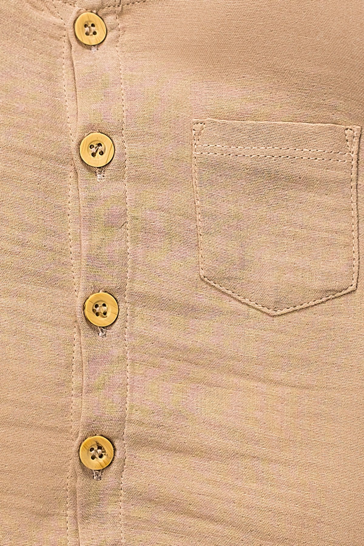 Organik Pamuk Müslin Kumaş Tahta Düğmeli Cepli Tulum