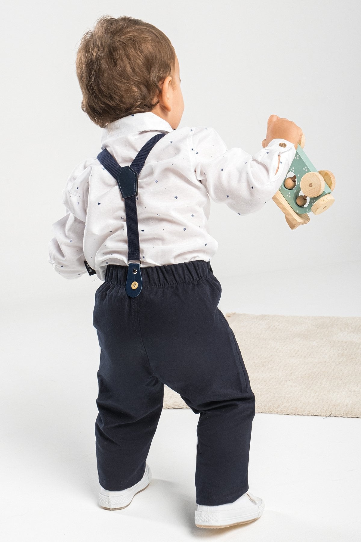 1-5 Yaş 4 Parça Papyon ve Slopetli Takım Elbise Bebek Takımı