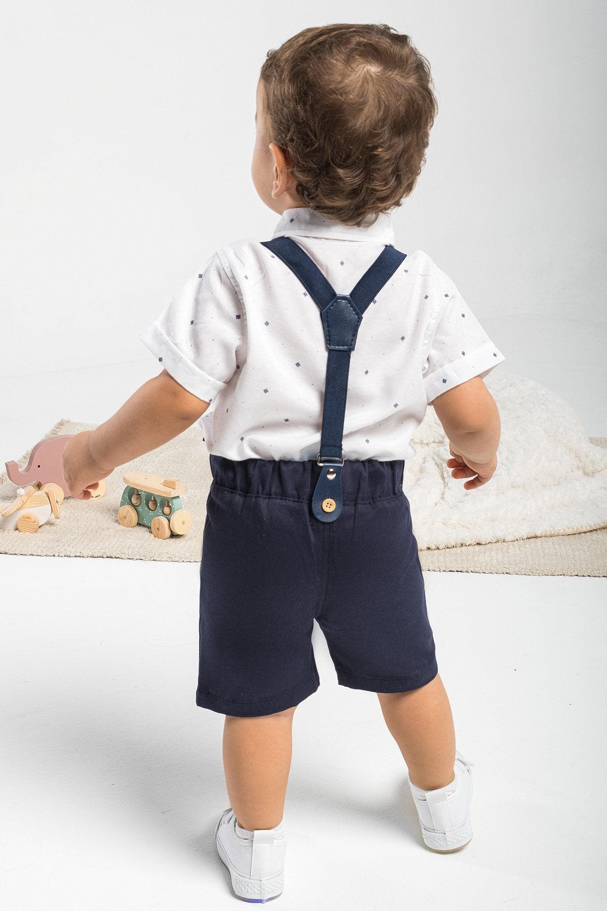 4 Parça Yazlık Erkek Çocuk Gömlekli Slopetli Özel Gün Takım