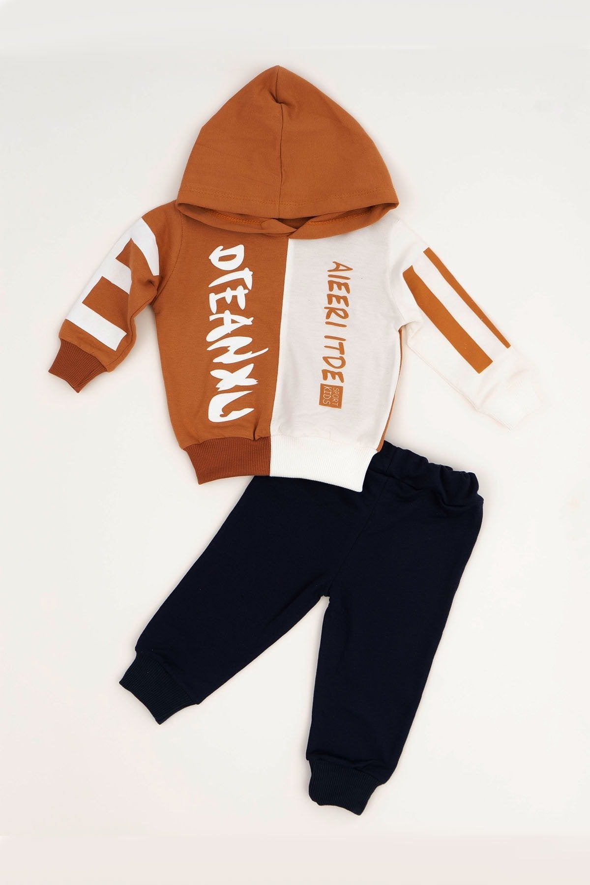 Djeanxu Sport Kid Kapşonlu Alt Üst Bebek 2 Li Takım