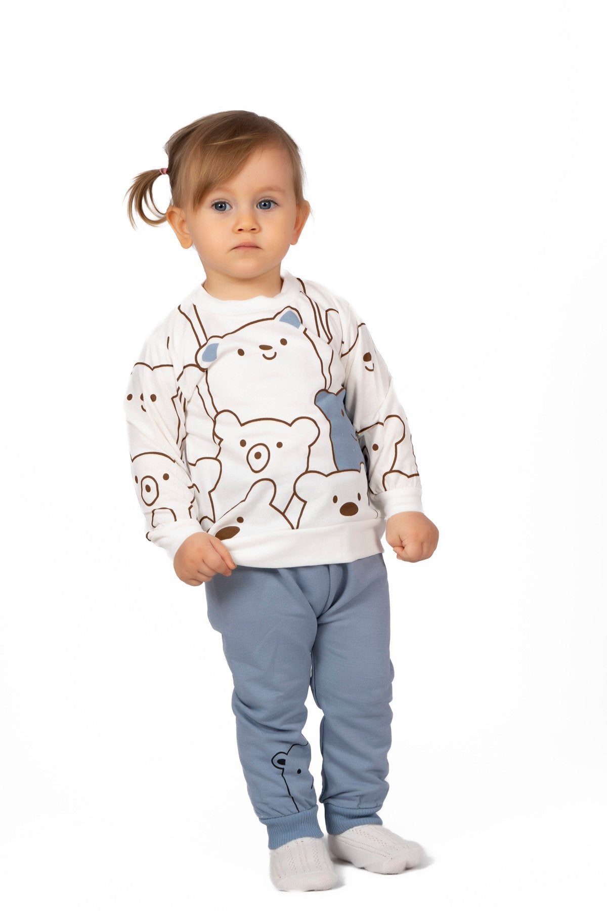 Smile Bear Nose 2 Li Unisex Bebek Alt Üst Takım
