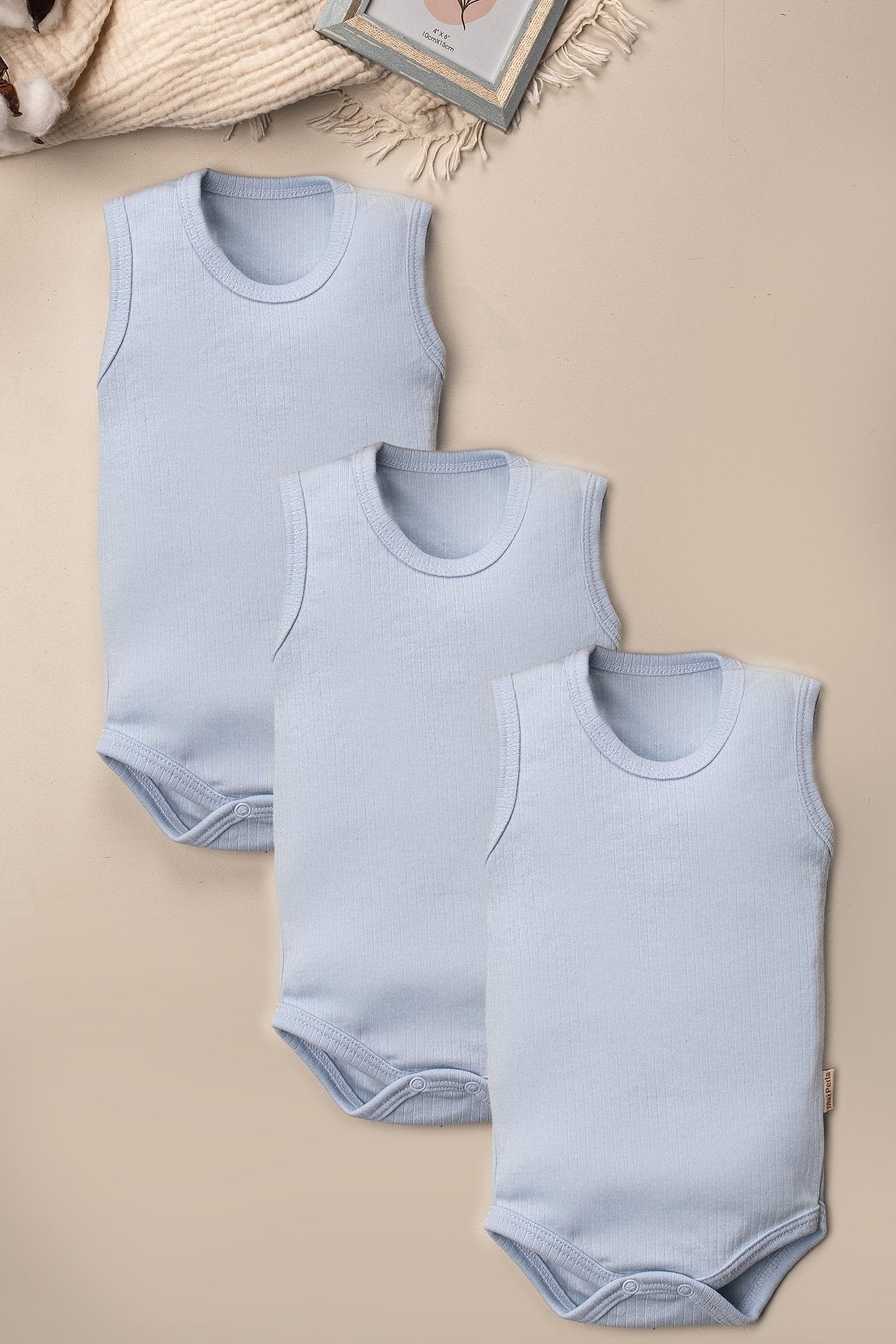 Organik Pamuklu Alttan Çıt Çıtlı 3'lü Body Seti