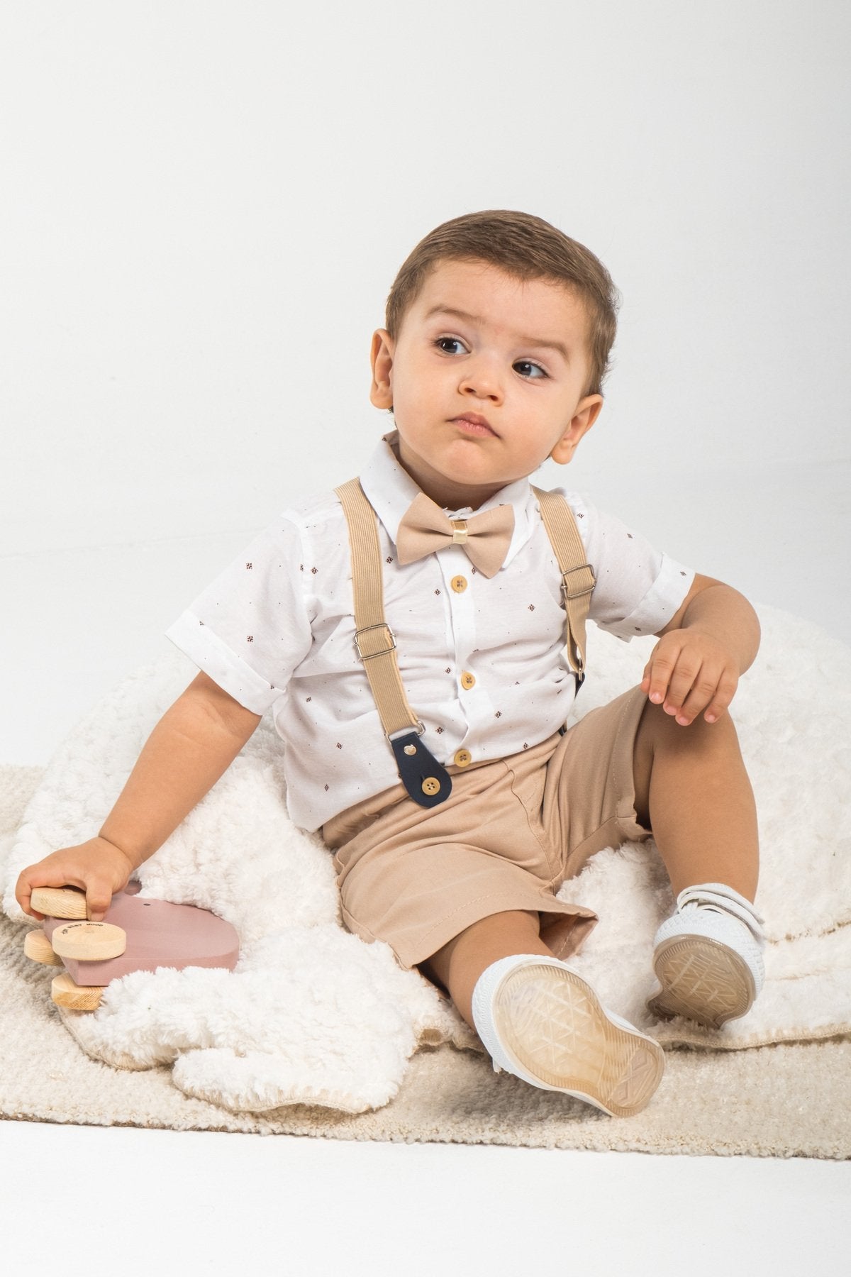 4 Parça Yazlık Erkek Çocuk Gömlekli Slopetli Özel Gün Takım