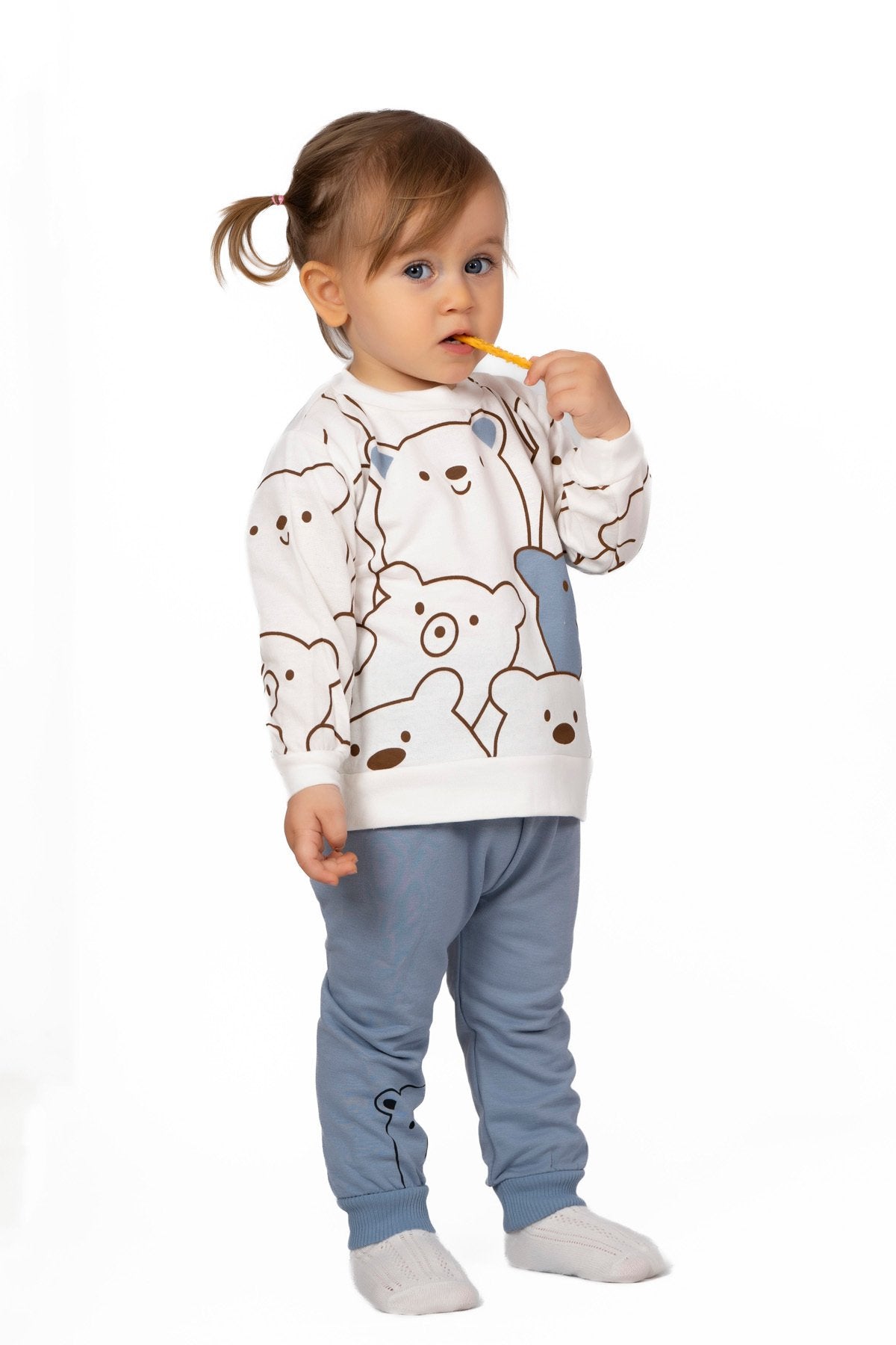 Smile Bear Nose 2 Li Unisex Bebek Alt Üst Takım