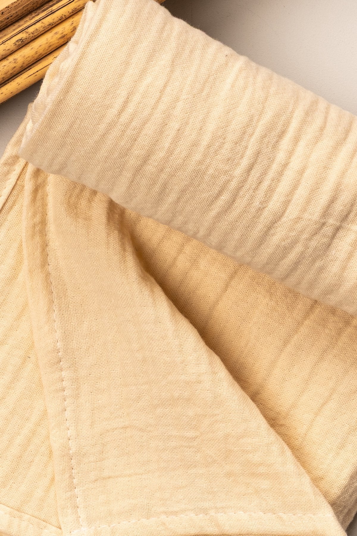 4 Kat Müslin Organik Pamuk 90x90 Naturel Bebek Çocuk Battaniye