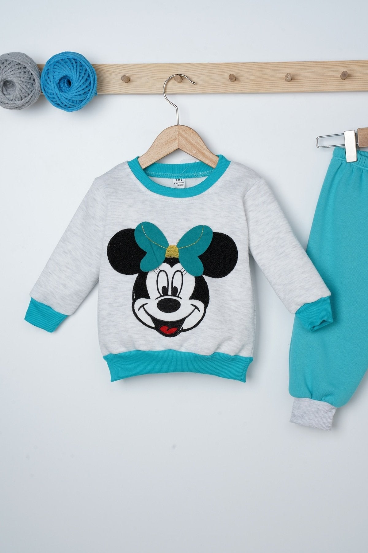 Mickey Desenli Çift Renk 2 Parça Bebek Takım