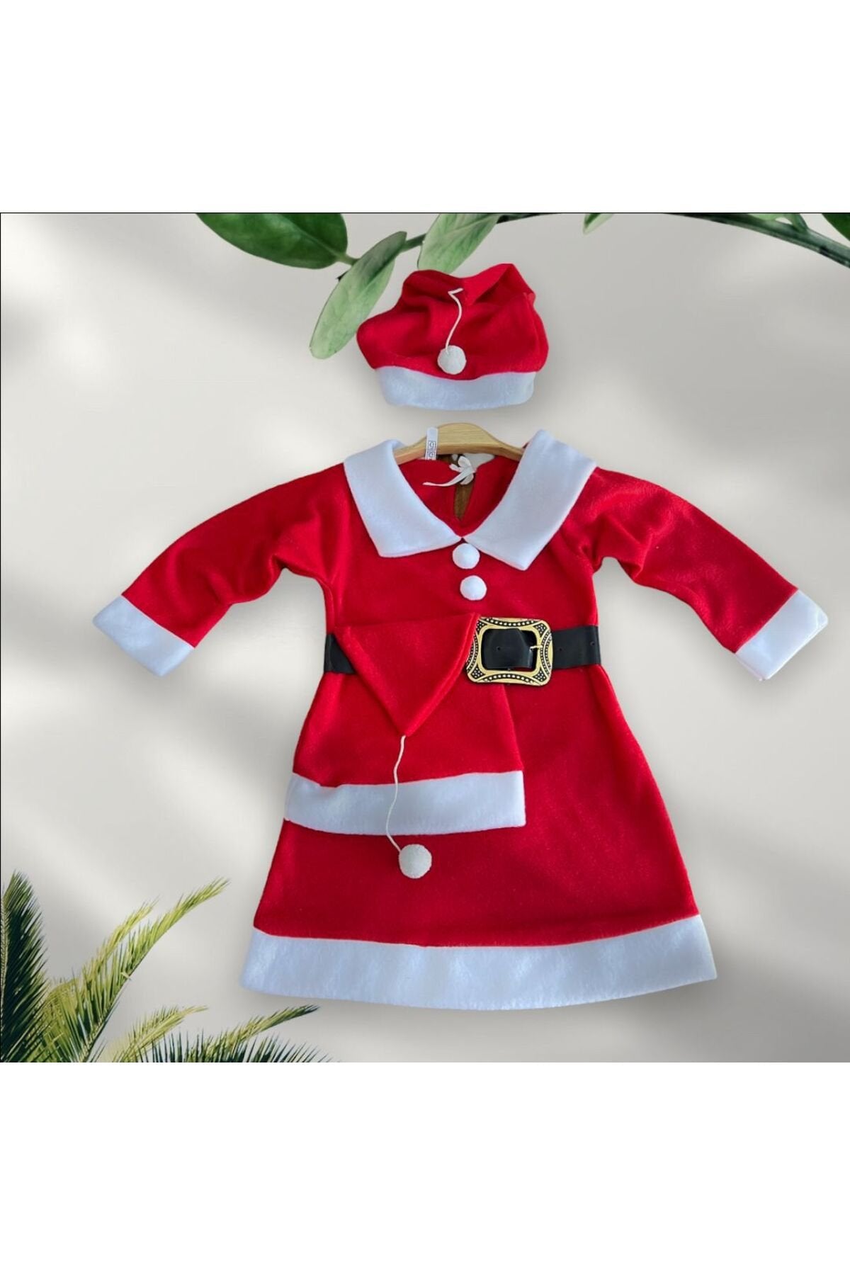 4 Parça Noel Kıyafeti Polarlı Bebek Takım