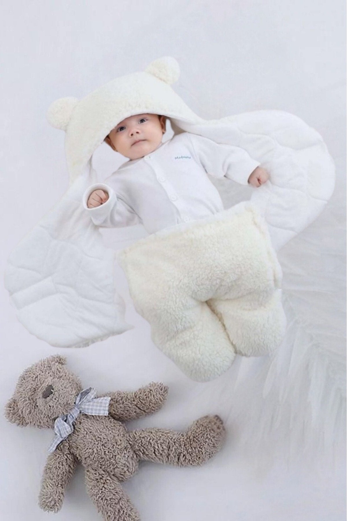 0 - 12 Ay Kulaklı Welsoft Dış Kundak Bebek Battaniye