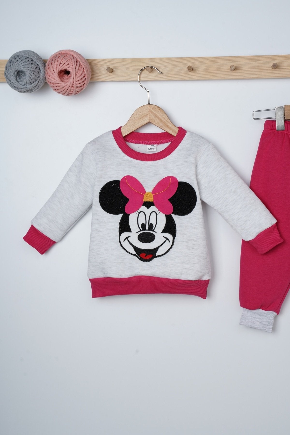 Mickey Desenli Çift Renk 2 Parça Bebek Takım