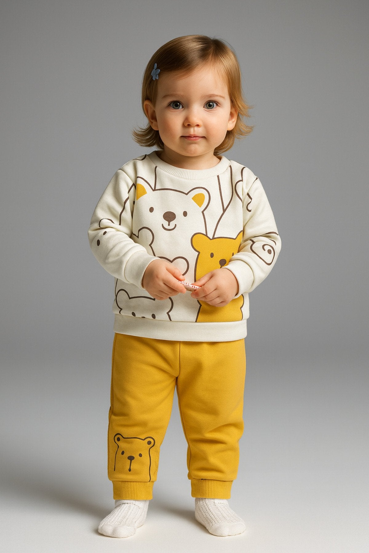 Smile Bear Nose 2 Li Unisex Bebek Alt Üst Takım