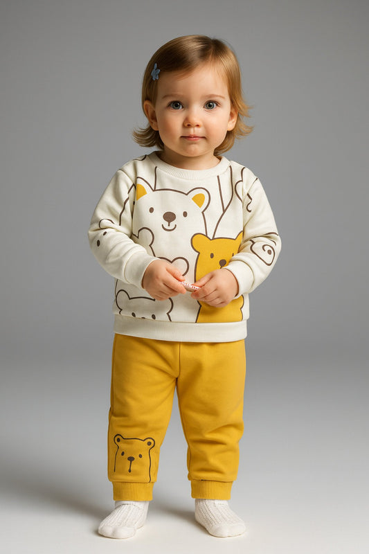 Smile Bear Nose 2 Li Unisex Bebek Alt Üst Takım