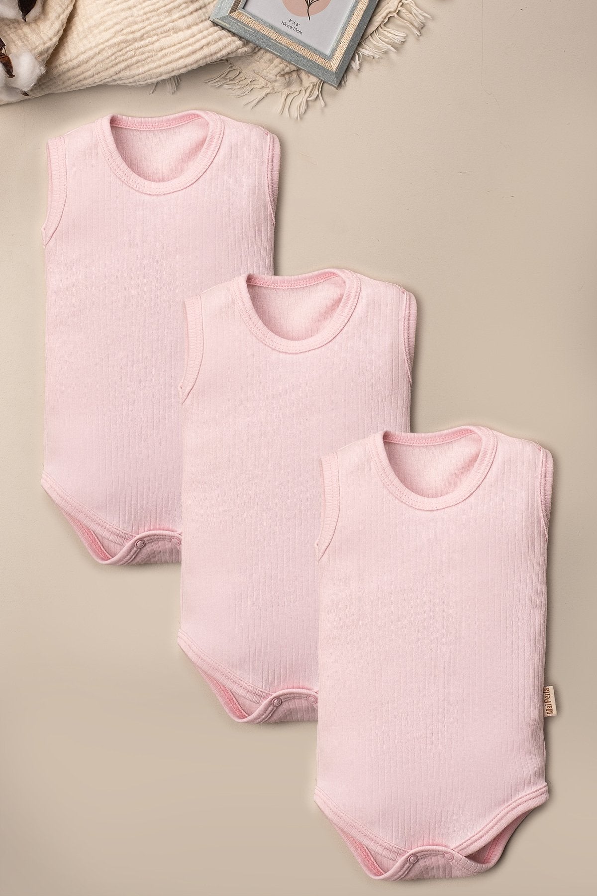 Organik Pamuklu Alttan Çıt Çıtlı 3'lü Body Seti