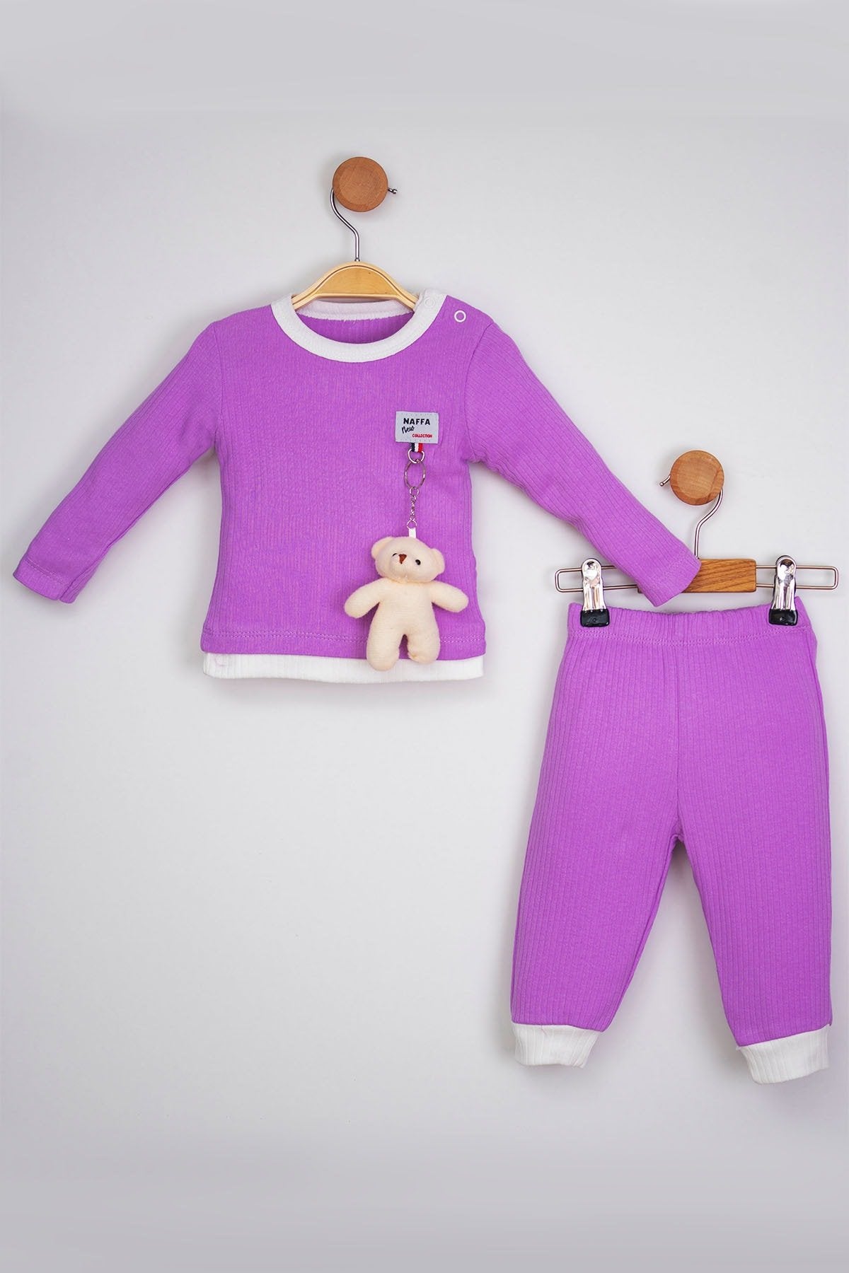 Oyuncak Ayılı 2 Parça Fitilli Kaşkorse Unisex Bebek Takım