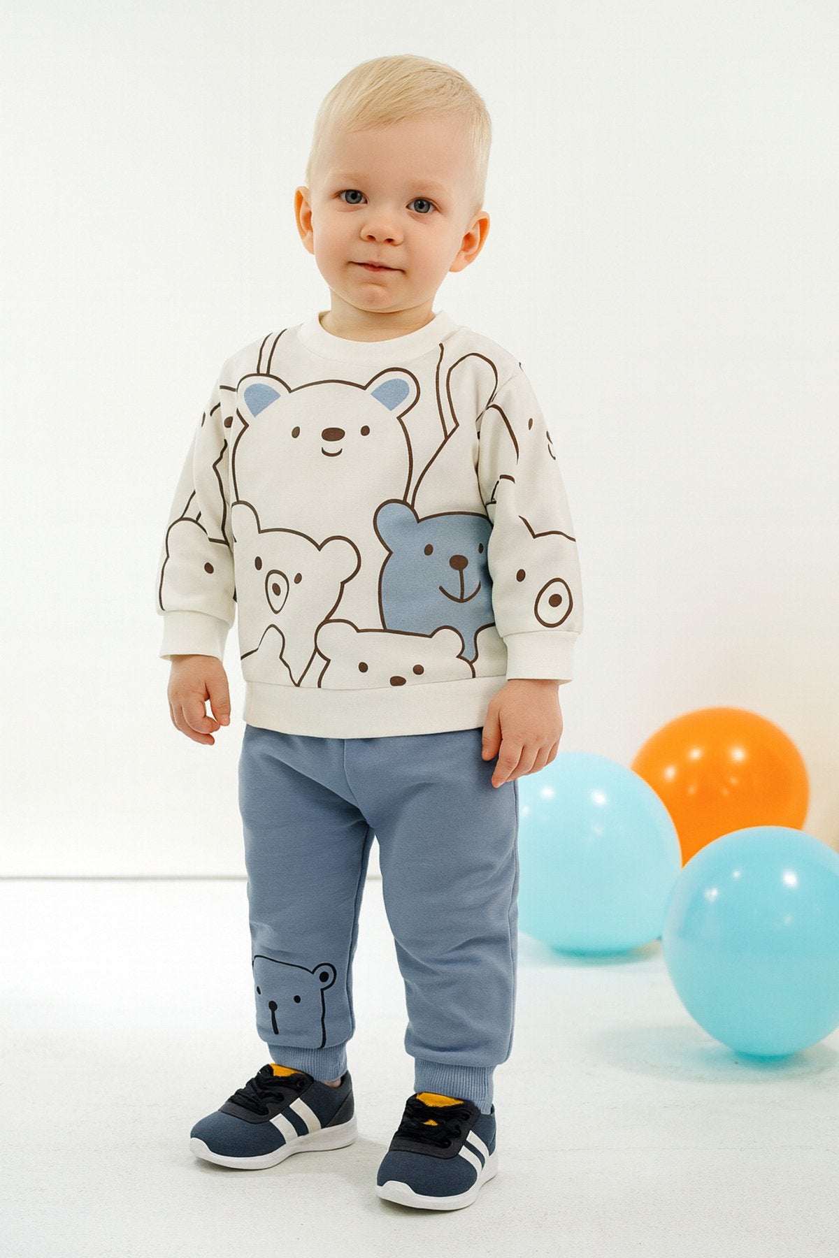 Smile Bear Nose 2 Li Unisex Bebek Alt Üst Takım