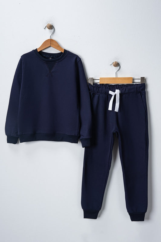 Düz Organik  Sweatshirt Takım 5-13 Yaş Çocuk Giyim