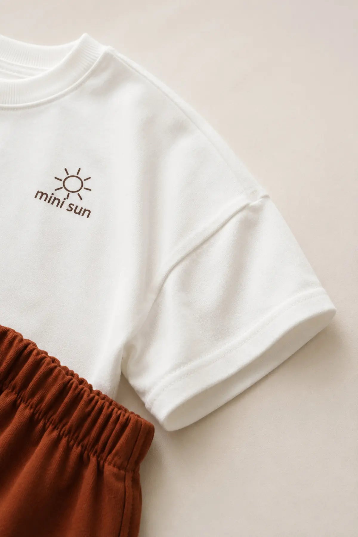 Unisex Çocuk Mini Sun Baskılı Oversize Tişört Şort Yazlık Takım 1-5 Yaş