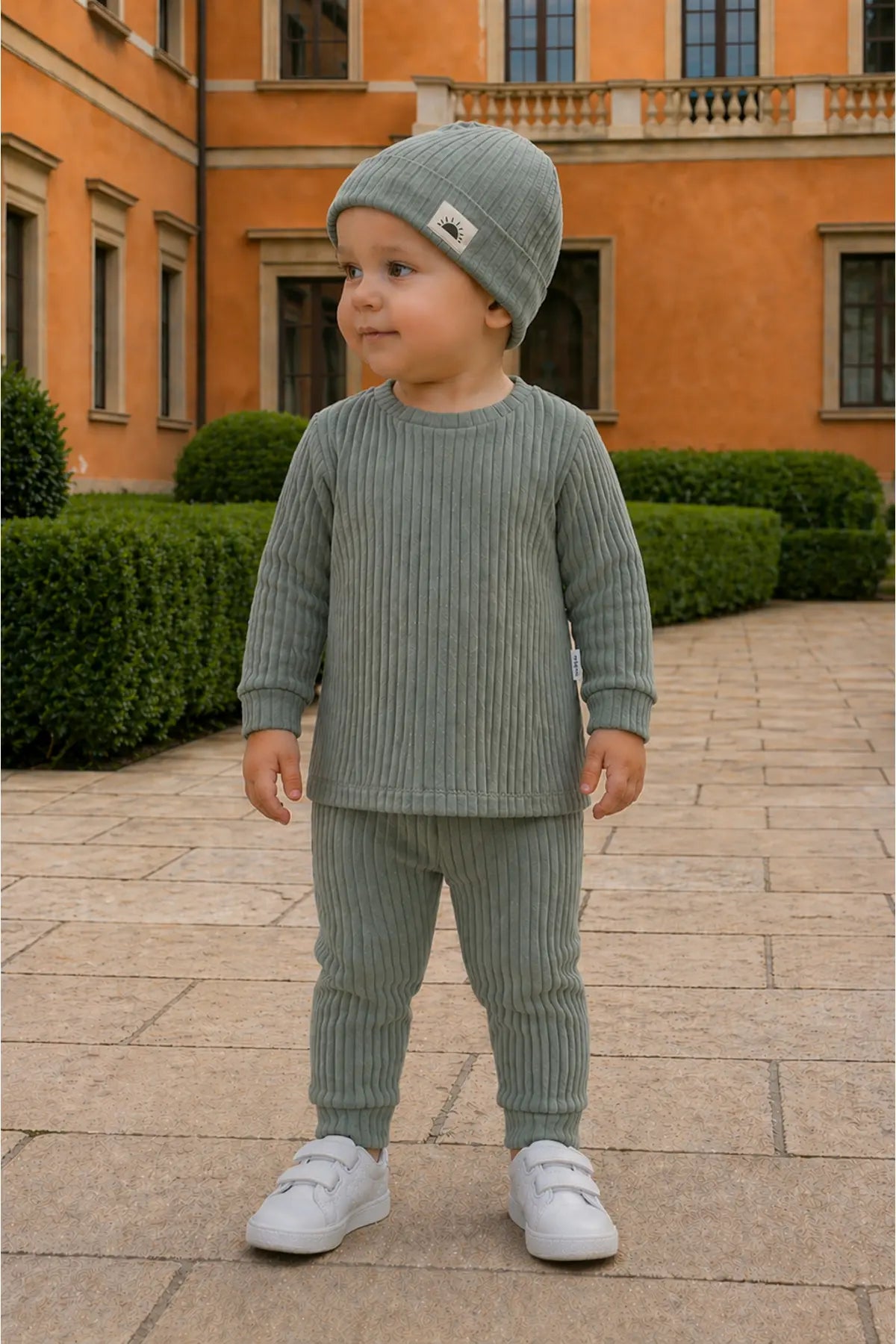 3 Parça Güneşli Organik Bebek Takımı