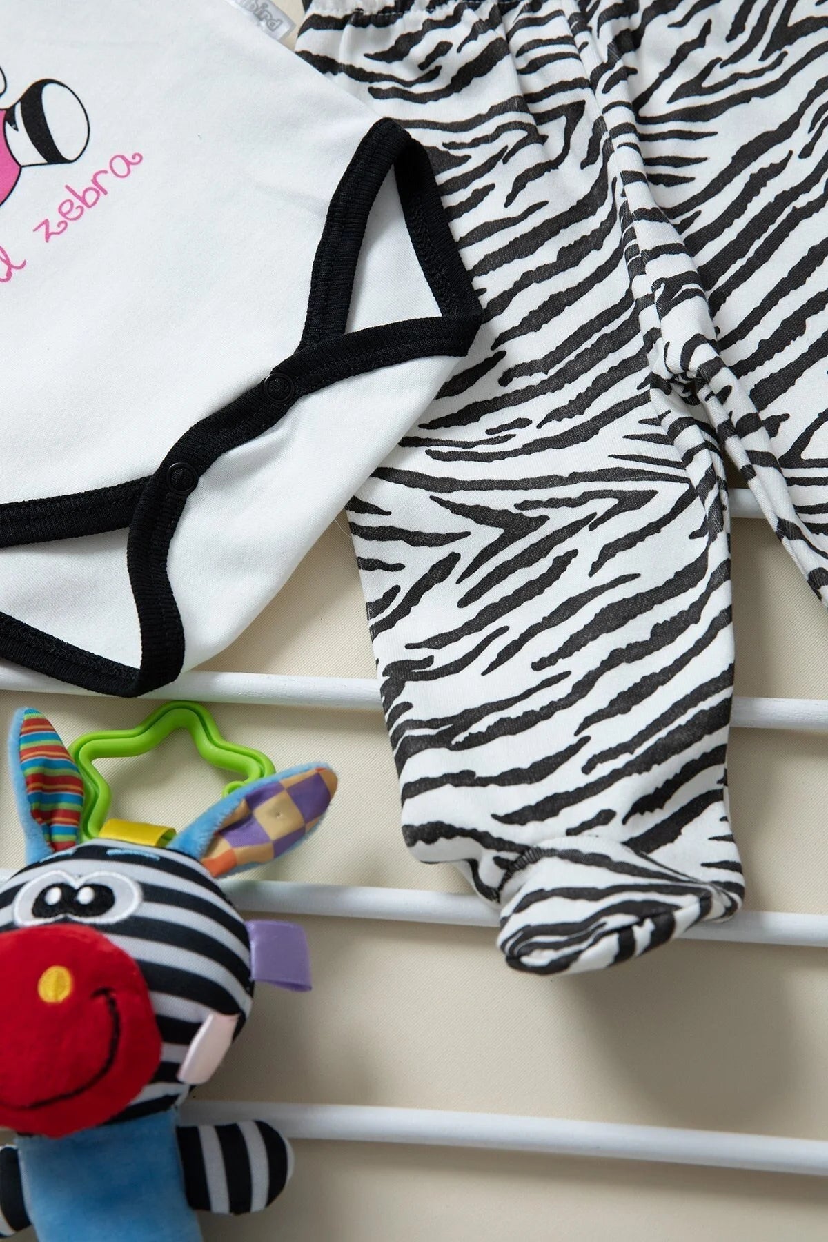 Unisex Bebek Zebra Zıbın Takımı 3'lü Takım